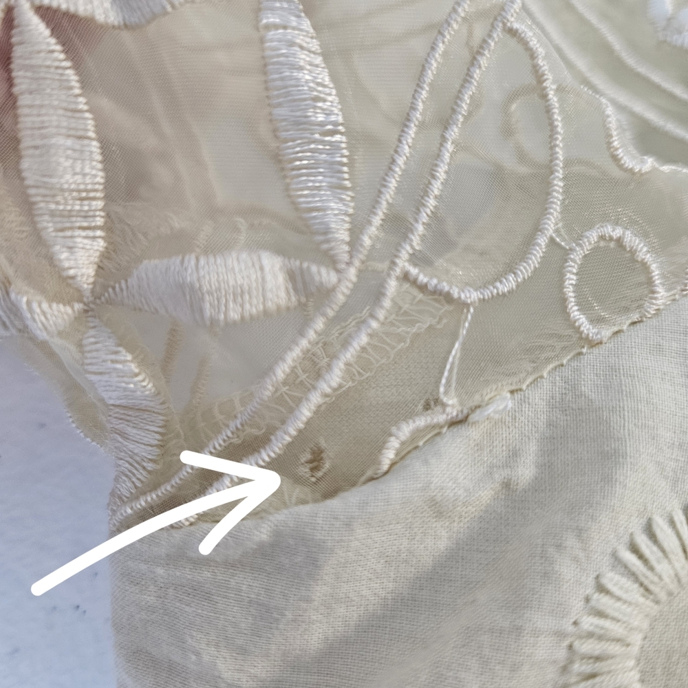 Sundance Cream Lace Women's Top Eyelet Patchwork Embroidery Size M - Picture 9 of 9